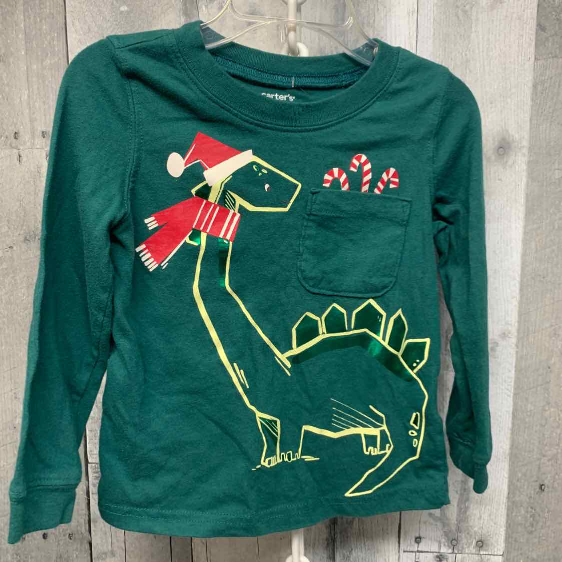 Size 2T Green Graphic Carter's Long Sleeve Shirt