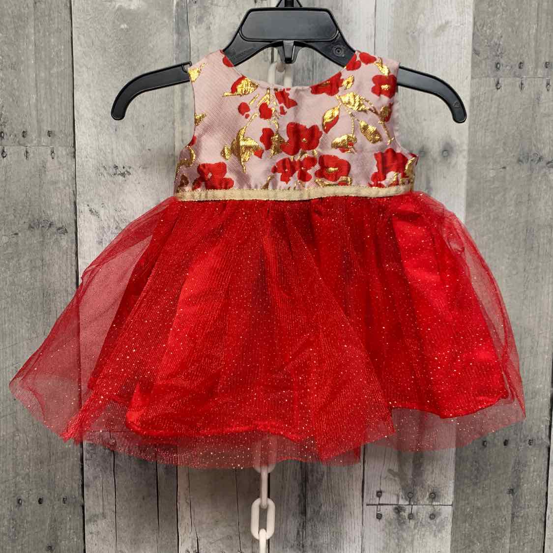 Size 6 Months Red/Gold Blueberi Boulevard Dress - Party