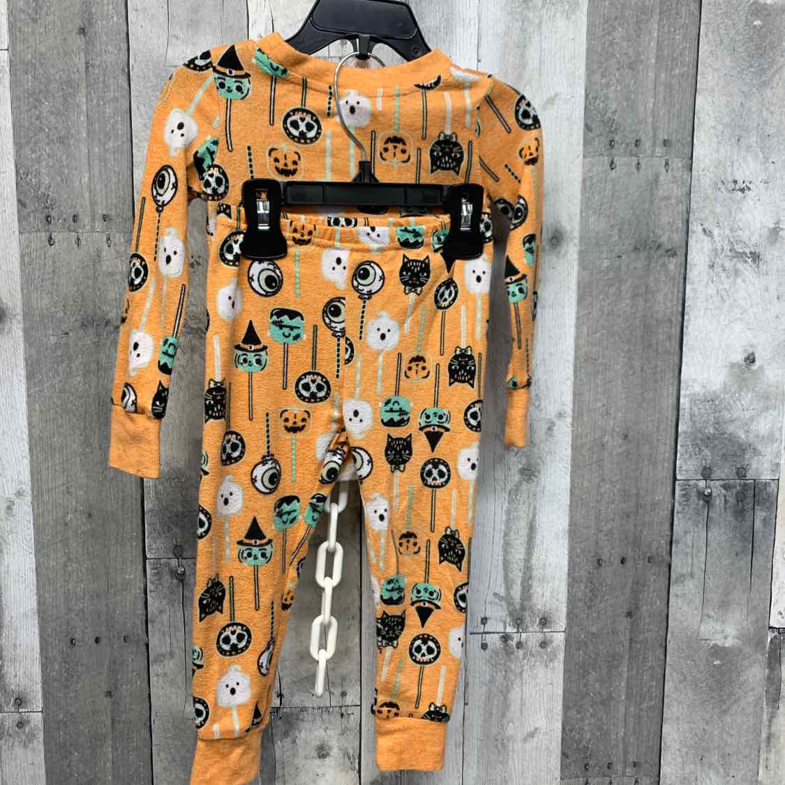 Size 2T Orange Print Holiday Brands 2pc PJs