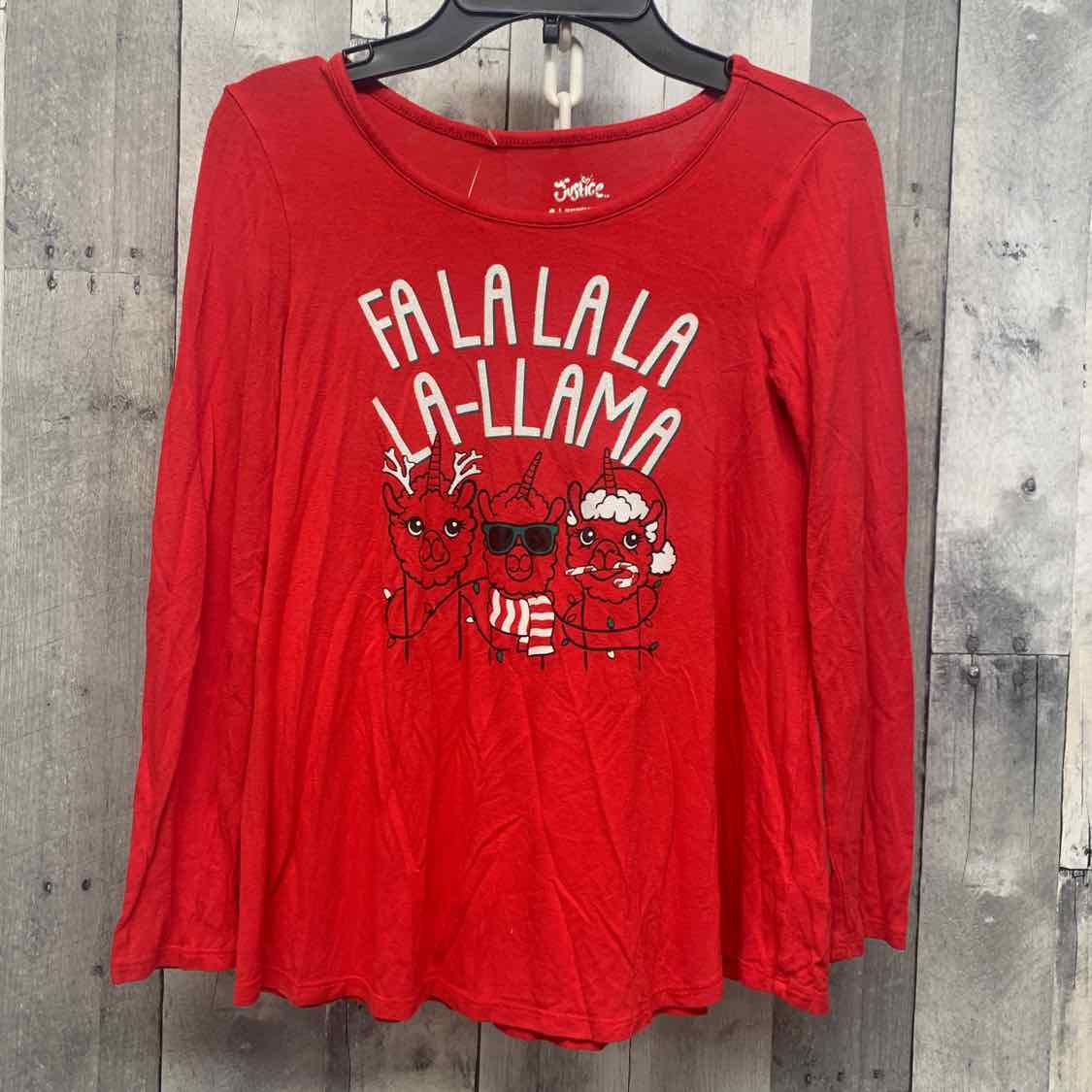Size 8 Red Graphic Justice Long Sleeve Shirt