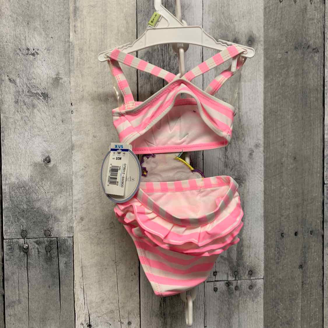 Size 0-3 Months Pink/White Koala Baby/Kids Swim Suit - 1pc