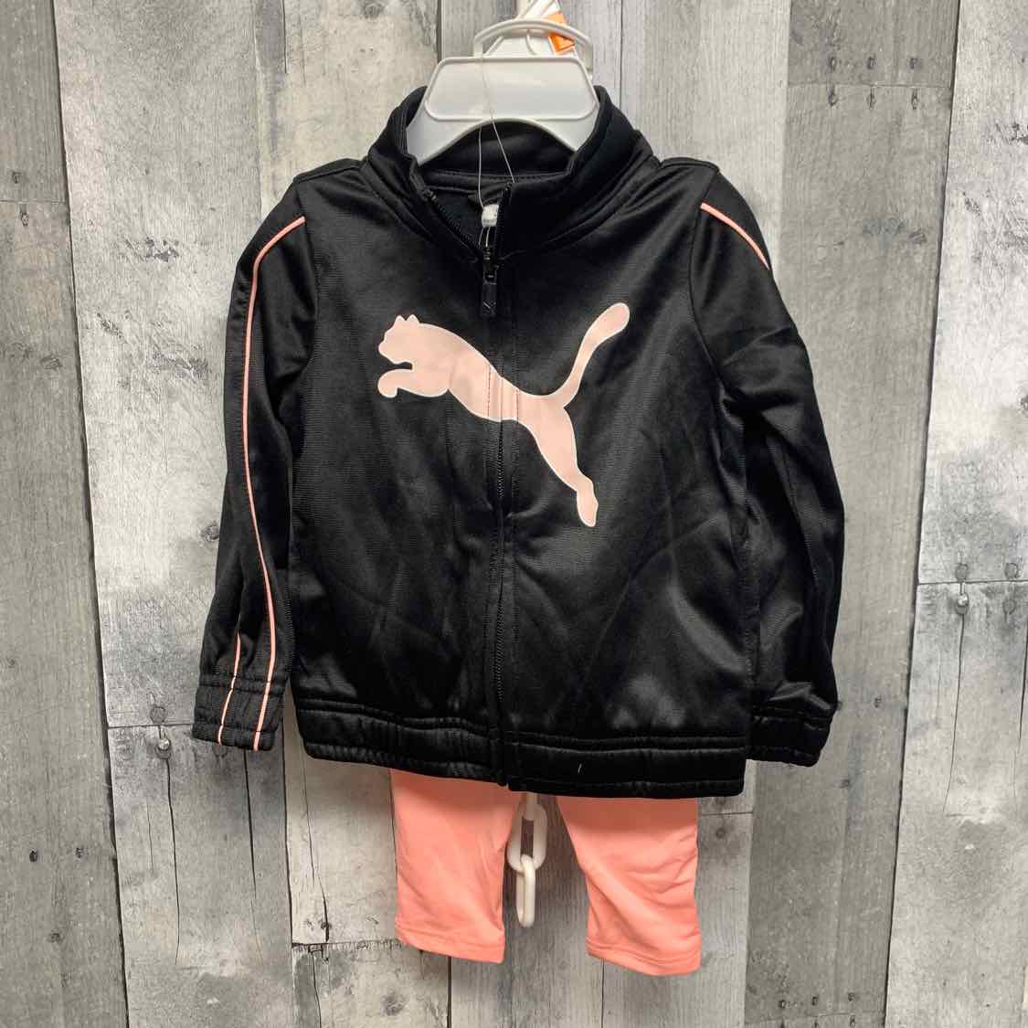 Size 12 Months Black/Pink Puma Jacket/Pants