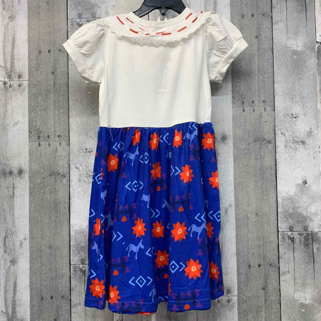 Size 3/4 White/Blue Presley Couture Dress