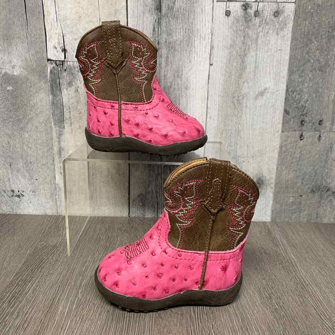 Size 4 Pink/Brown Roper Boots