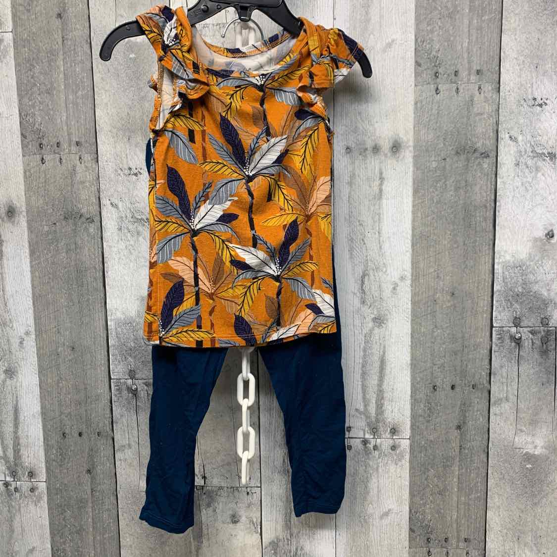 Size 2T Orange/Blue Posh Peanut Shirt/Leggings