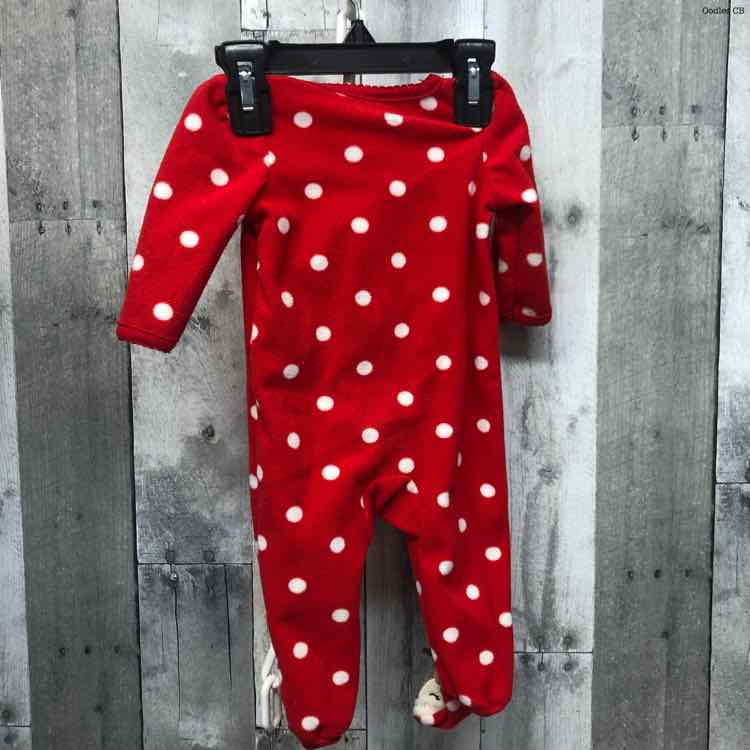 Size 3 Months Red Print Just One You Footy PJs