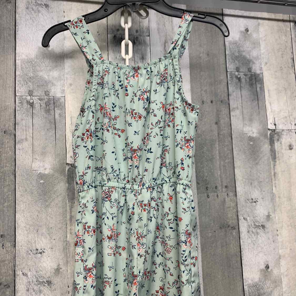 Size 8 Teal Floral Print Jenna & Jessie Romper
