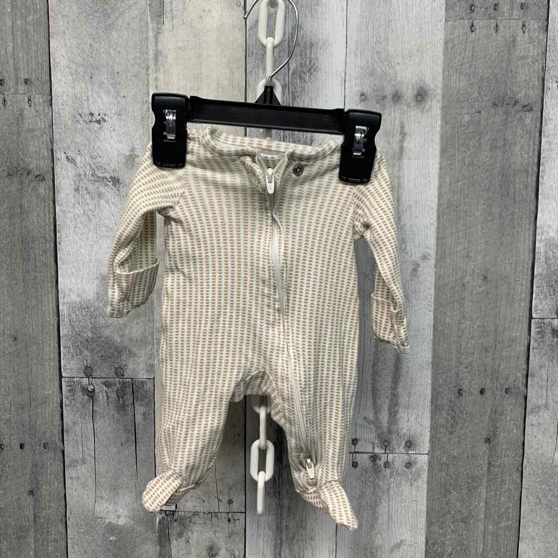 Size Preemie White/Tan Child of Mine Footy PJs