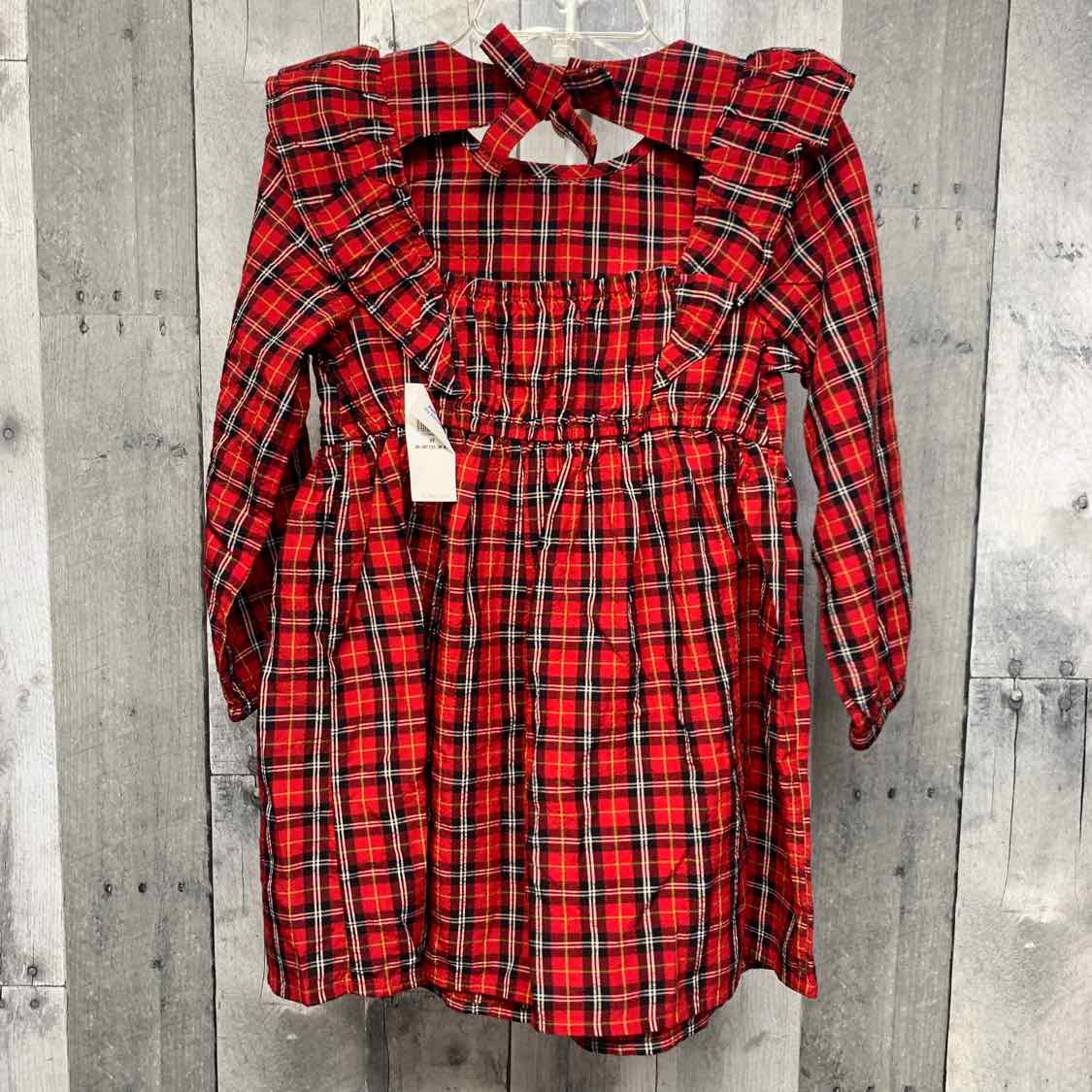 Size 3T Red Plaid Old Navy LS Dress
