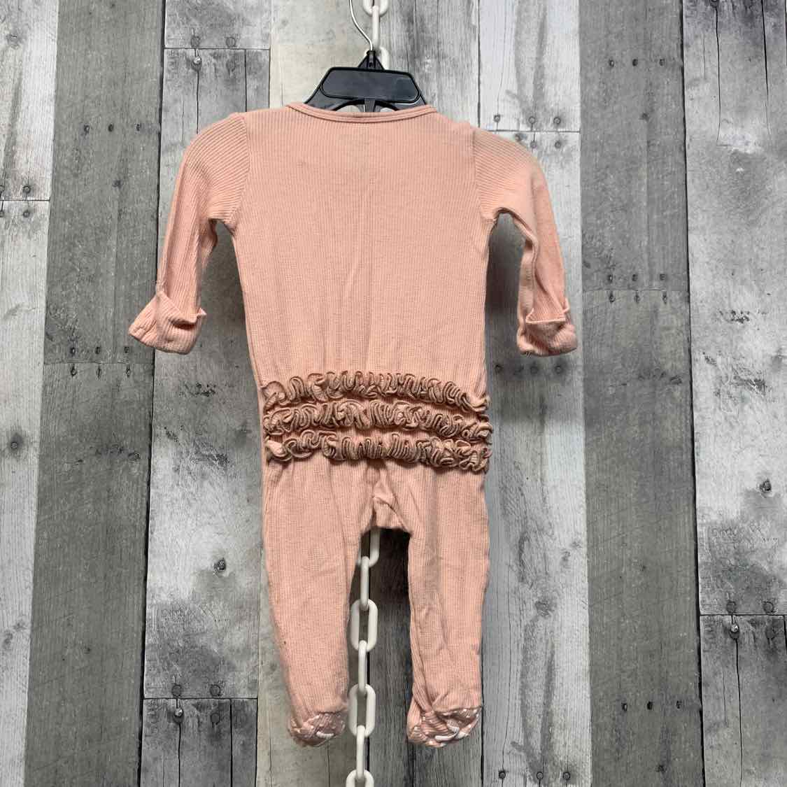 Size 0-3 Months Pink Bamboo Footy PJs