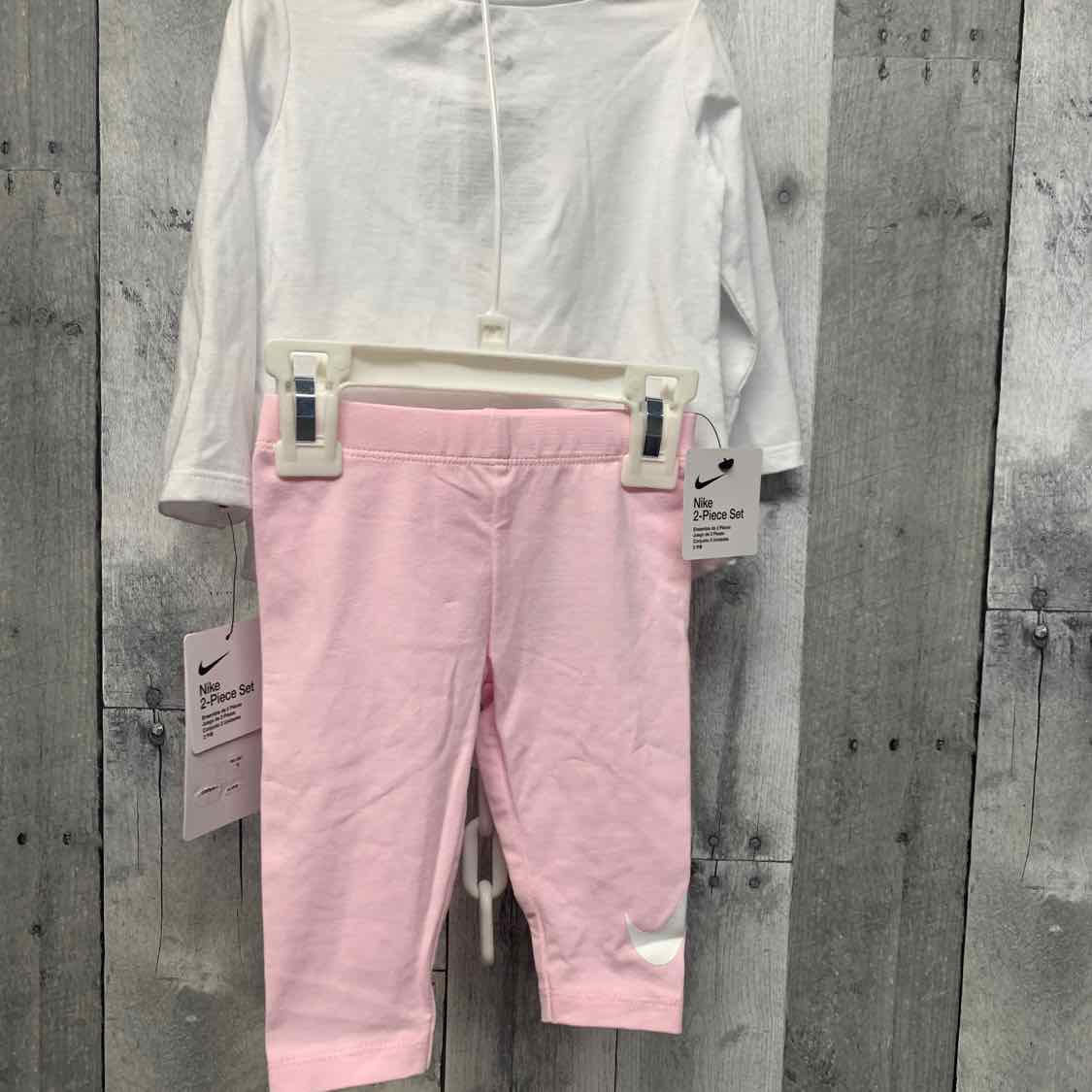 Size 6 Months White/Pink Sport Brand Shirt/Leggings
