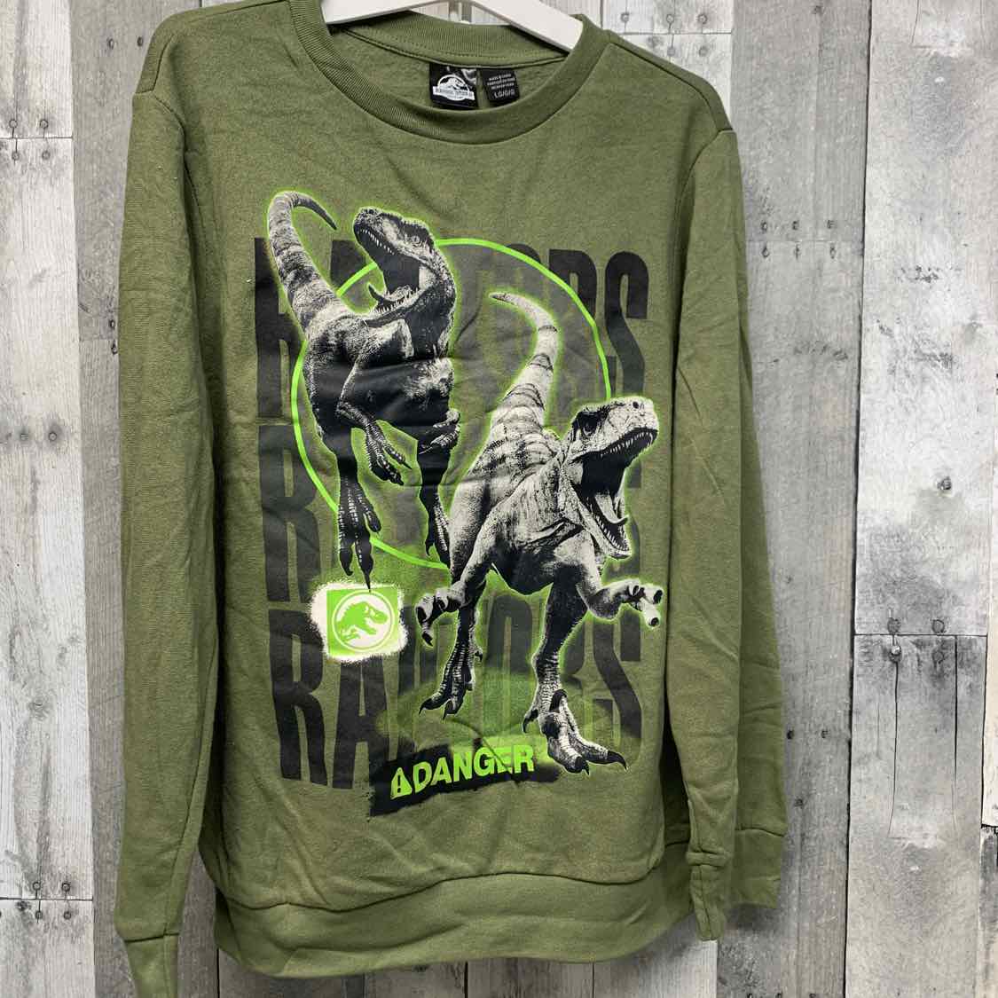 Size Large Green Jurassic World Sweat Shirt - OodlesCB