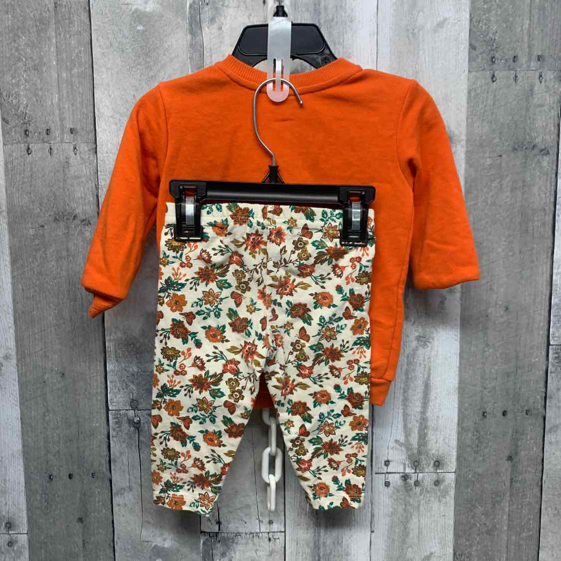 Size 12 Months Ivory/Orange Starting Out Shirt/Leggings