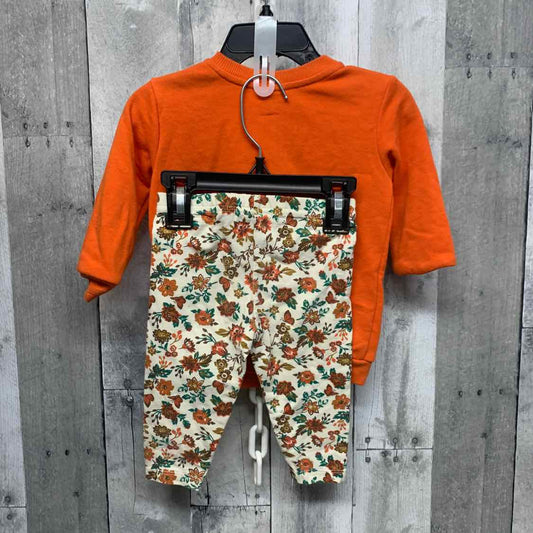 Size 12 Months Ivory/Orange Starting Out Shirt/Leggings
