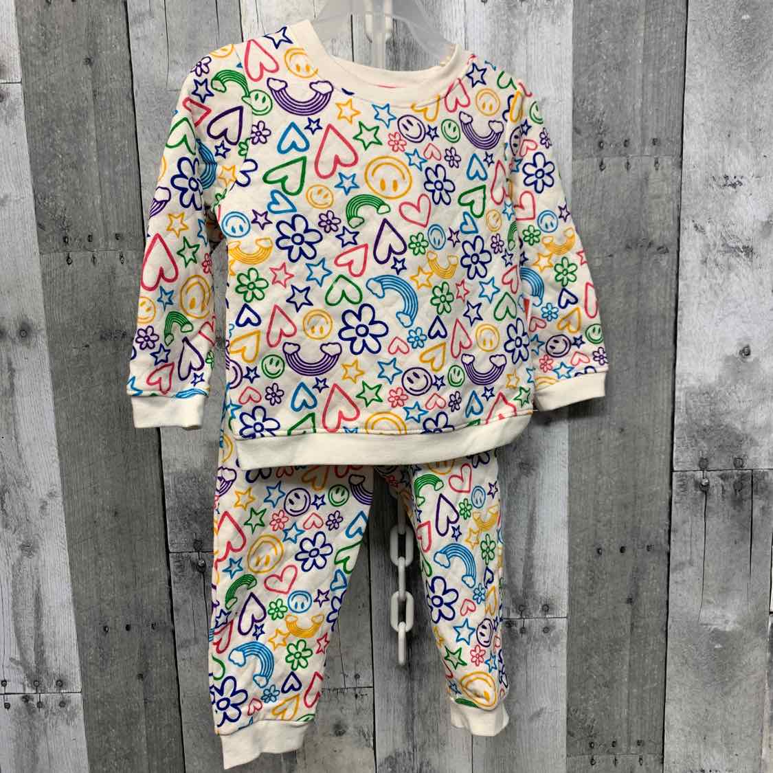 Size 24 Months White/Pink Kidgets Shirt/Pants