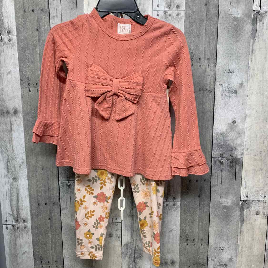 Size 5 Pink Floral Print B Brand Shirt/Leggings