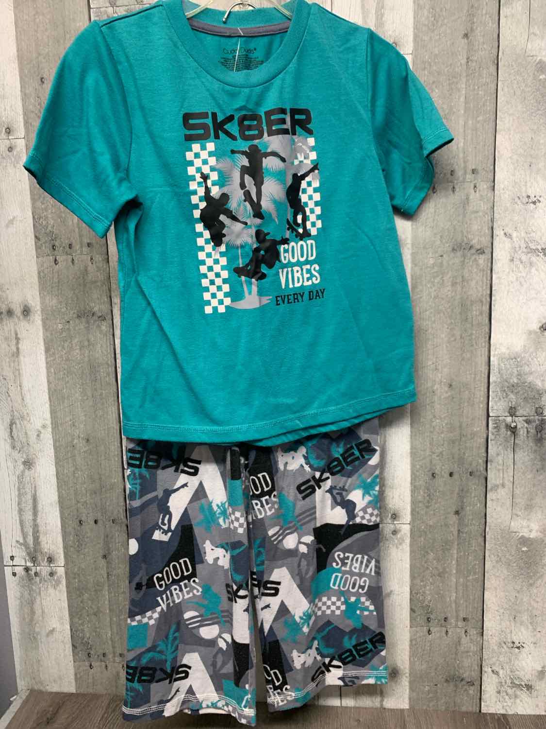 Size 8 Gray/Teal B Brand 2pc PJs