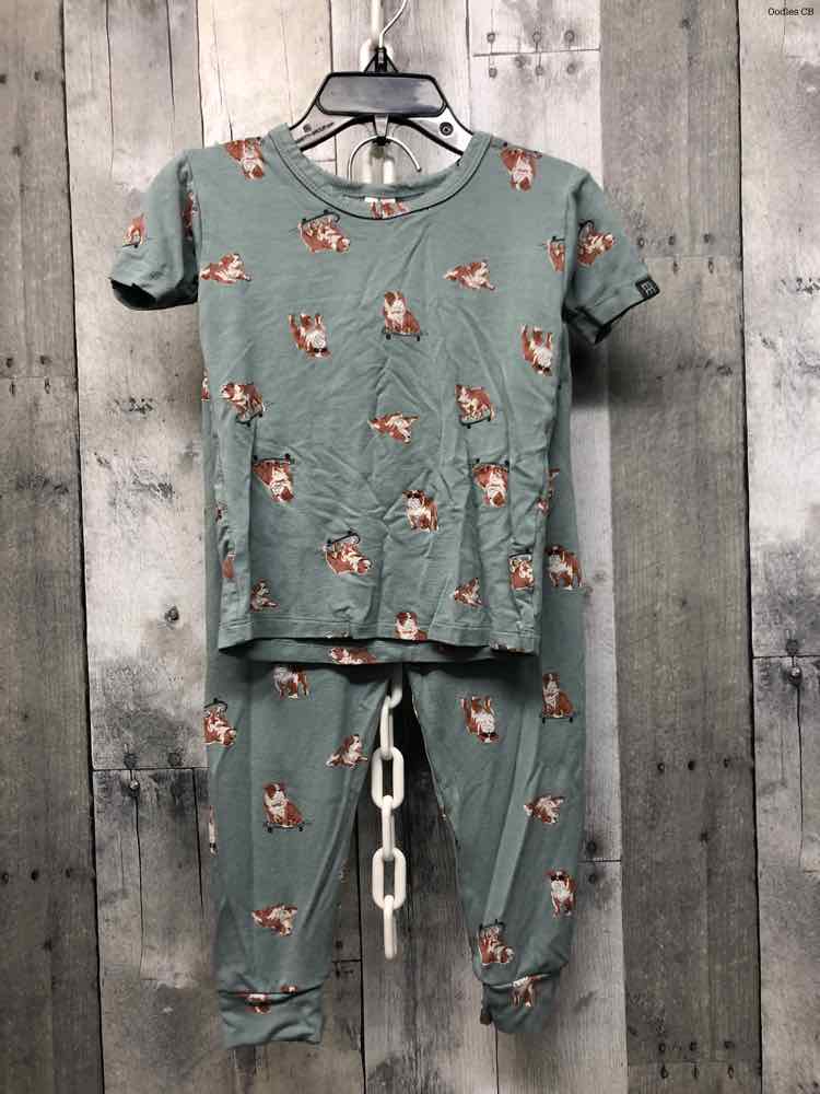 Size 3T Green Print Modern Moments by Gerber 2pc PJs