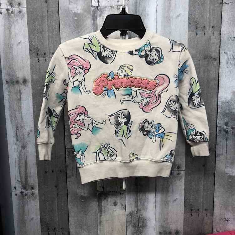 Size 4T White/Pink Disney Pull Over