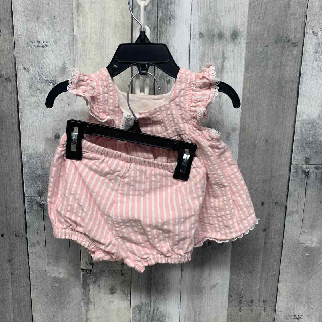 Size 12 Months Pink Plaid Mid Brand Shirt/Shorts