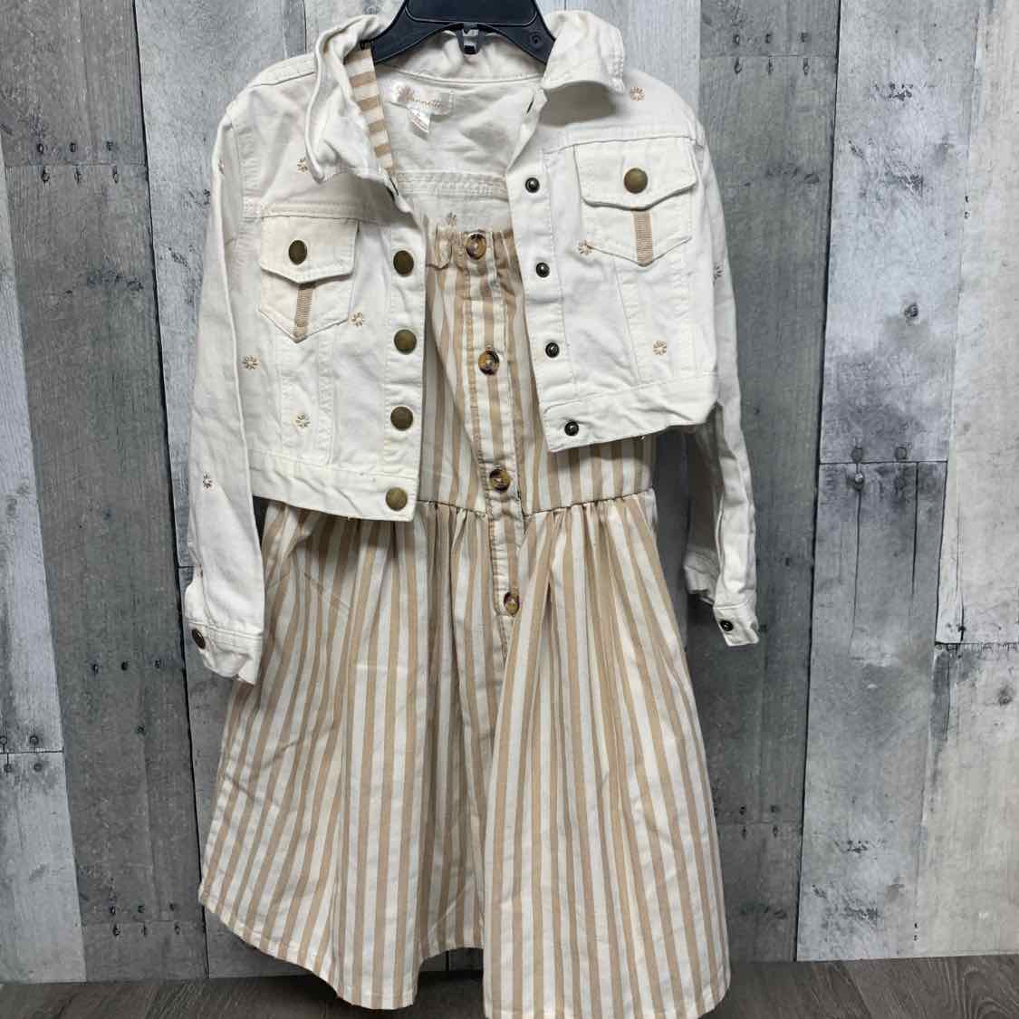 Size 6 White/Tan Nannette 2pc Dress