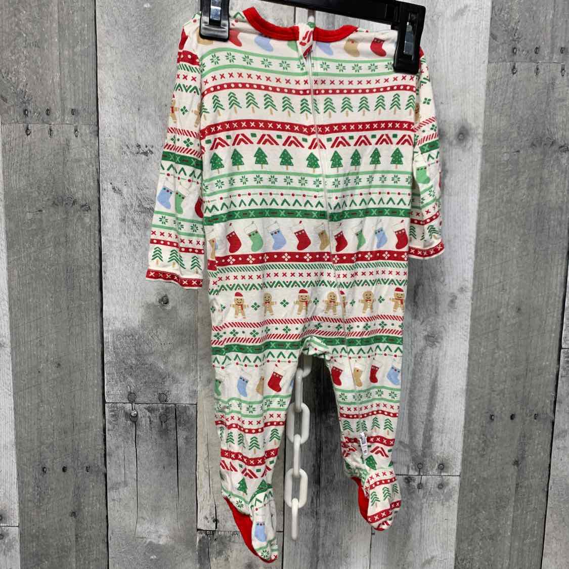 Size 3 Months White/Red Little Me Footy PJs