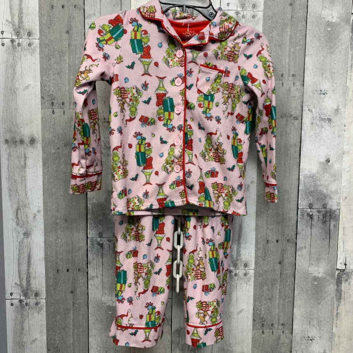 Size 4/5 Pink/Green Dr Seuss 2pc PJs