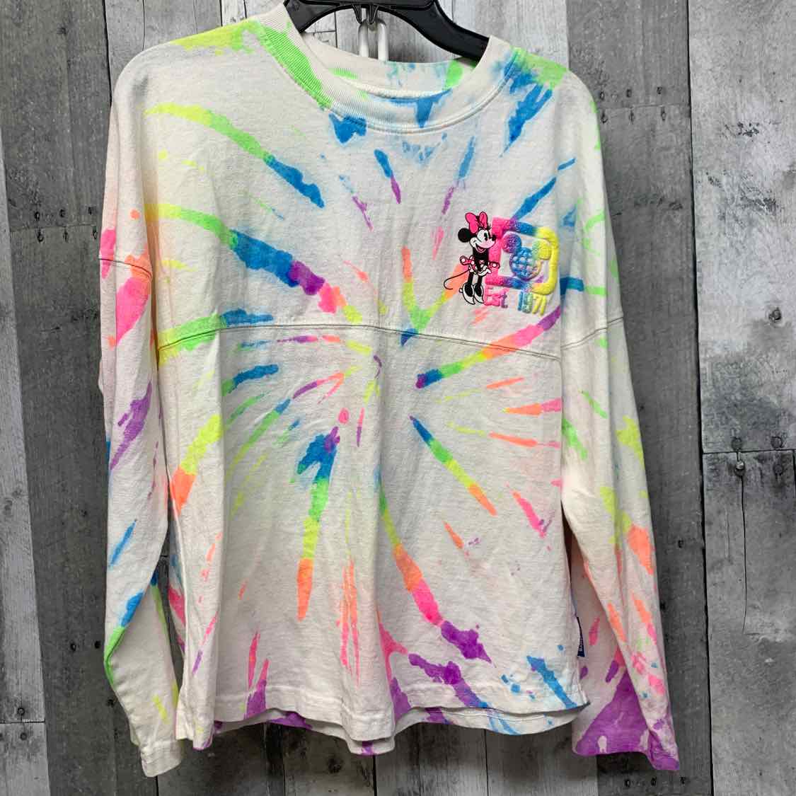 Size Large White Print Disney Parks Long Sleeve Shirt