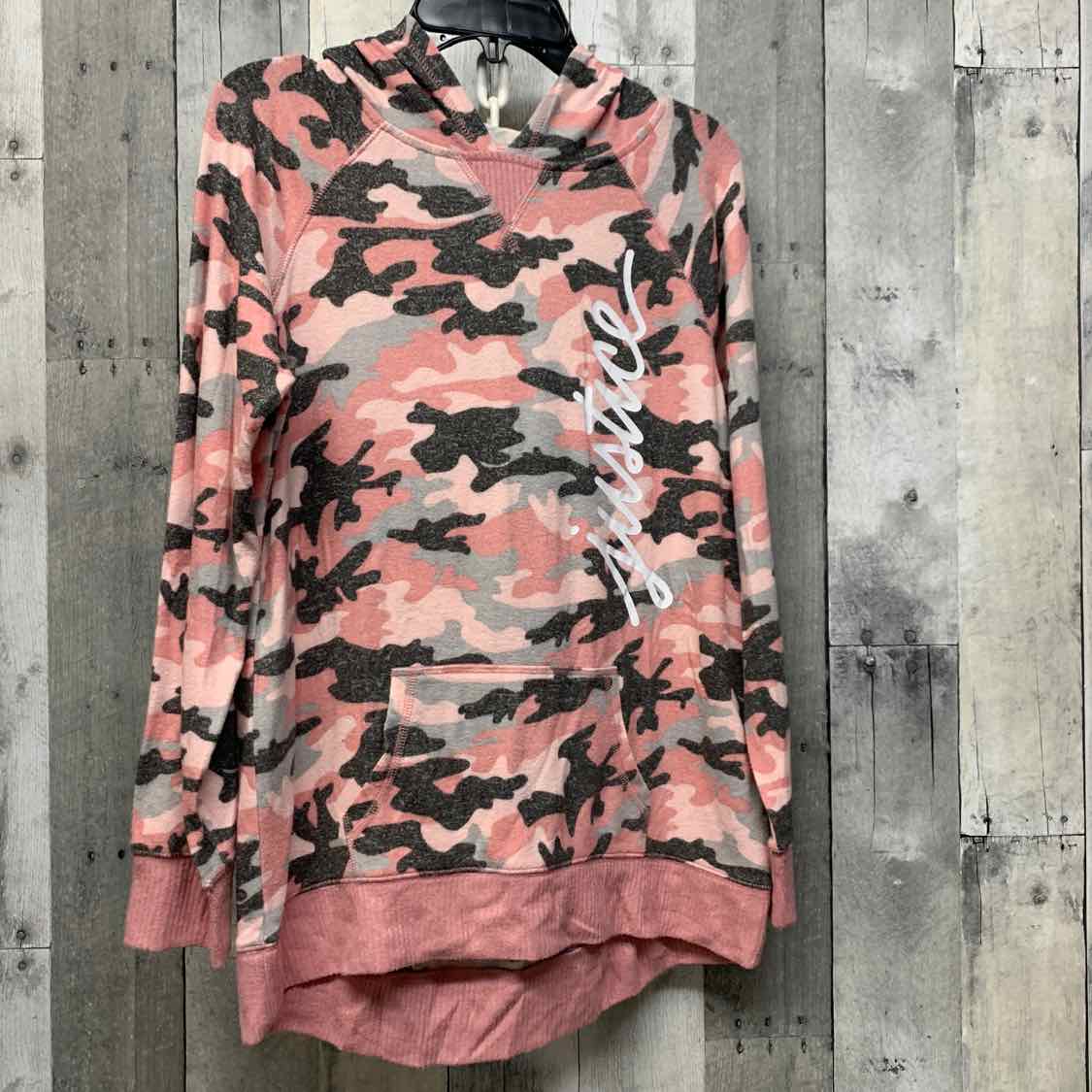 Size 12 Pink/Gray Justice Long Sleeve Shirt