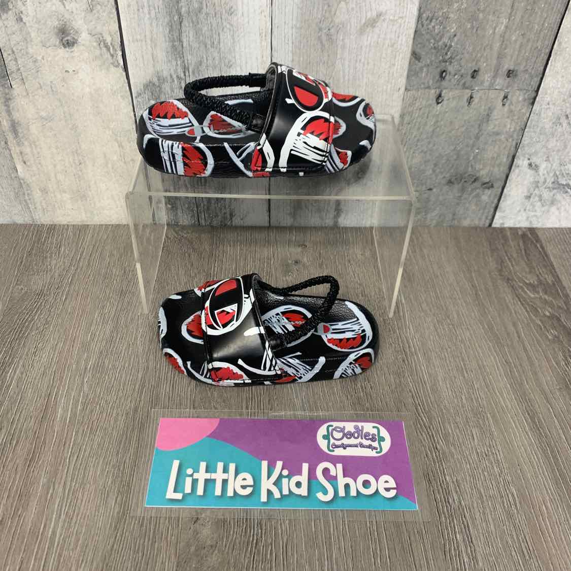 Size 6 Black/Red Champion Sandals - OodlesCB