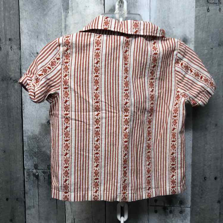 Size 12-18 Months White/Orange Old Navy Button Up