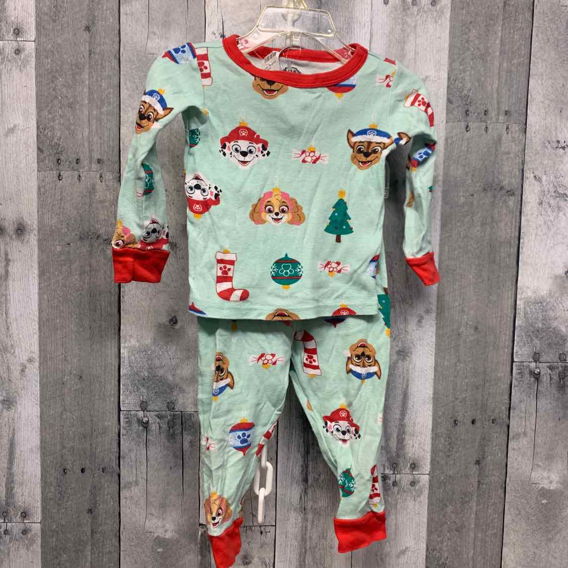 Size 2T Green Graphic Paw Patrol 2pc PJs