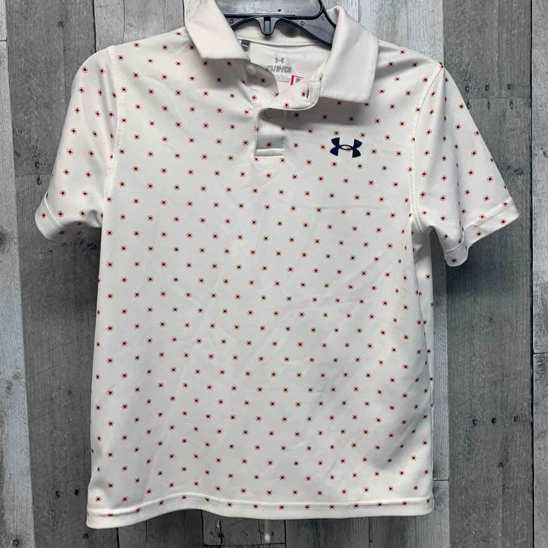 Size Small White Print Sport Brand Polo