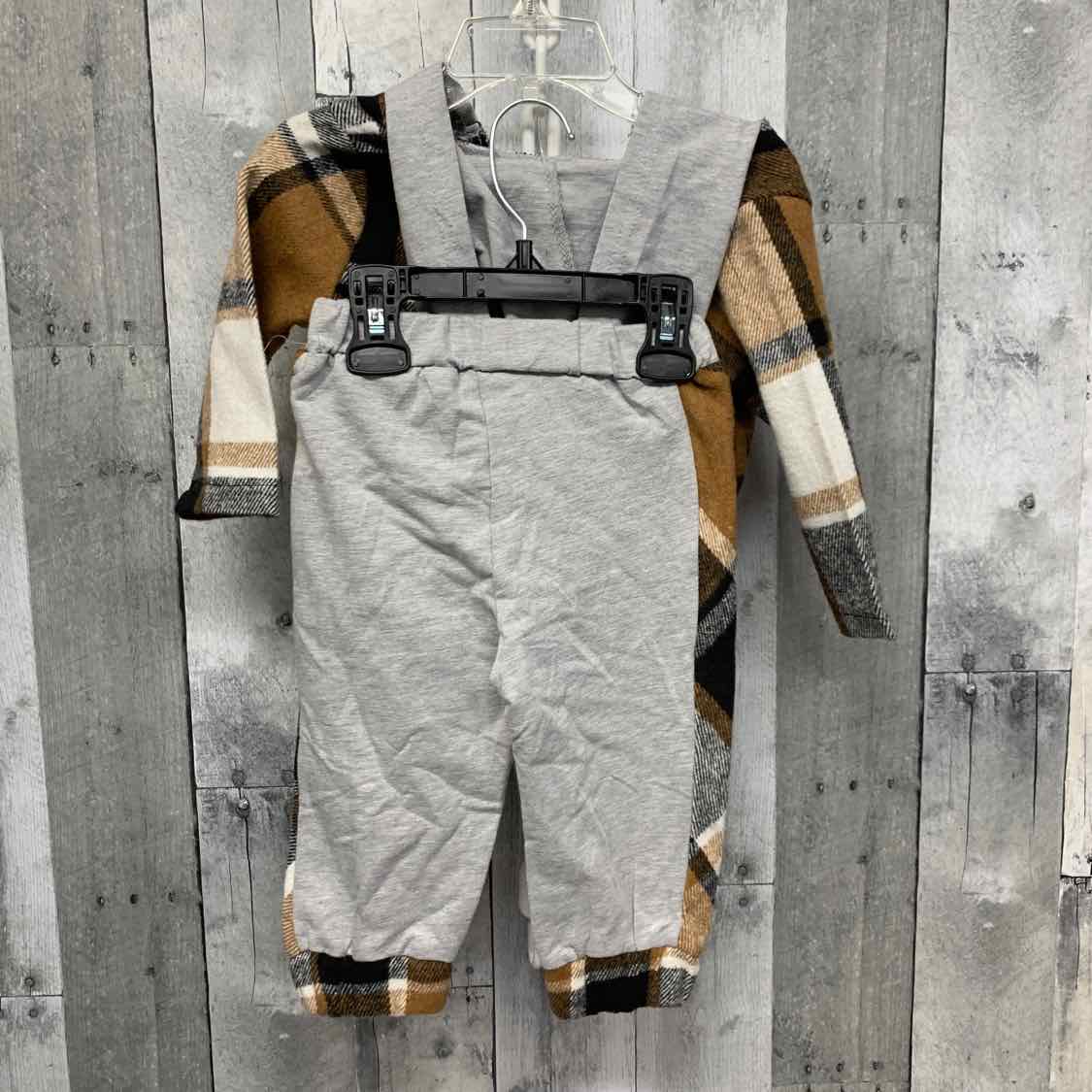 Size 6-12 Months Gray/Brown B Brand Shirt/Pants