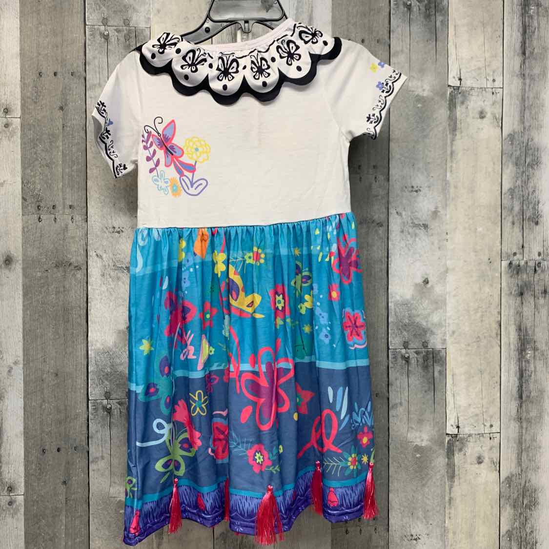 Size 7/8 White/Teal Presley Couture Dress