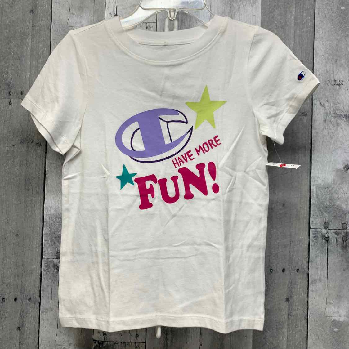 Size Medium White Graphic Champion T Shirt