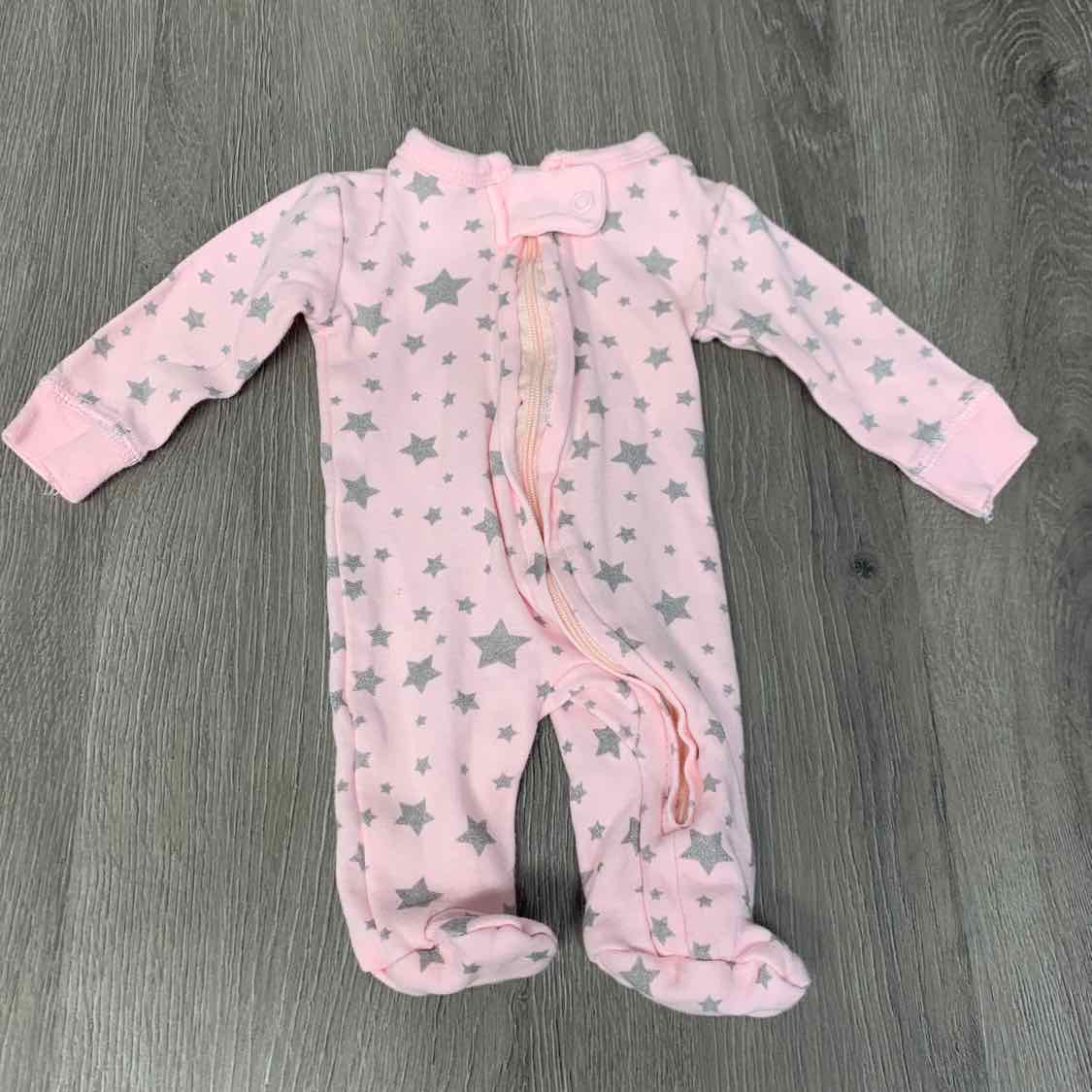 Size Preemie Pink Print Mid Brand Footy PJs - OodlesCB
