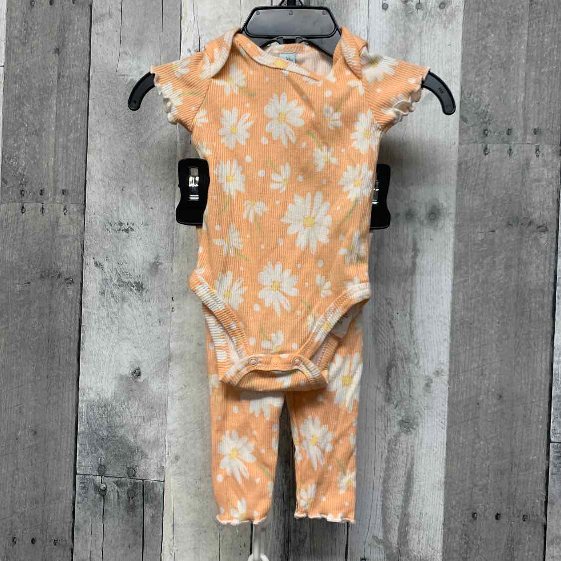 Size 0-3 Months Orange Print B Brand Shirt/Pants