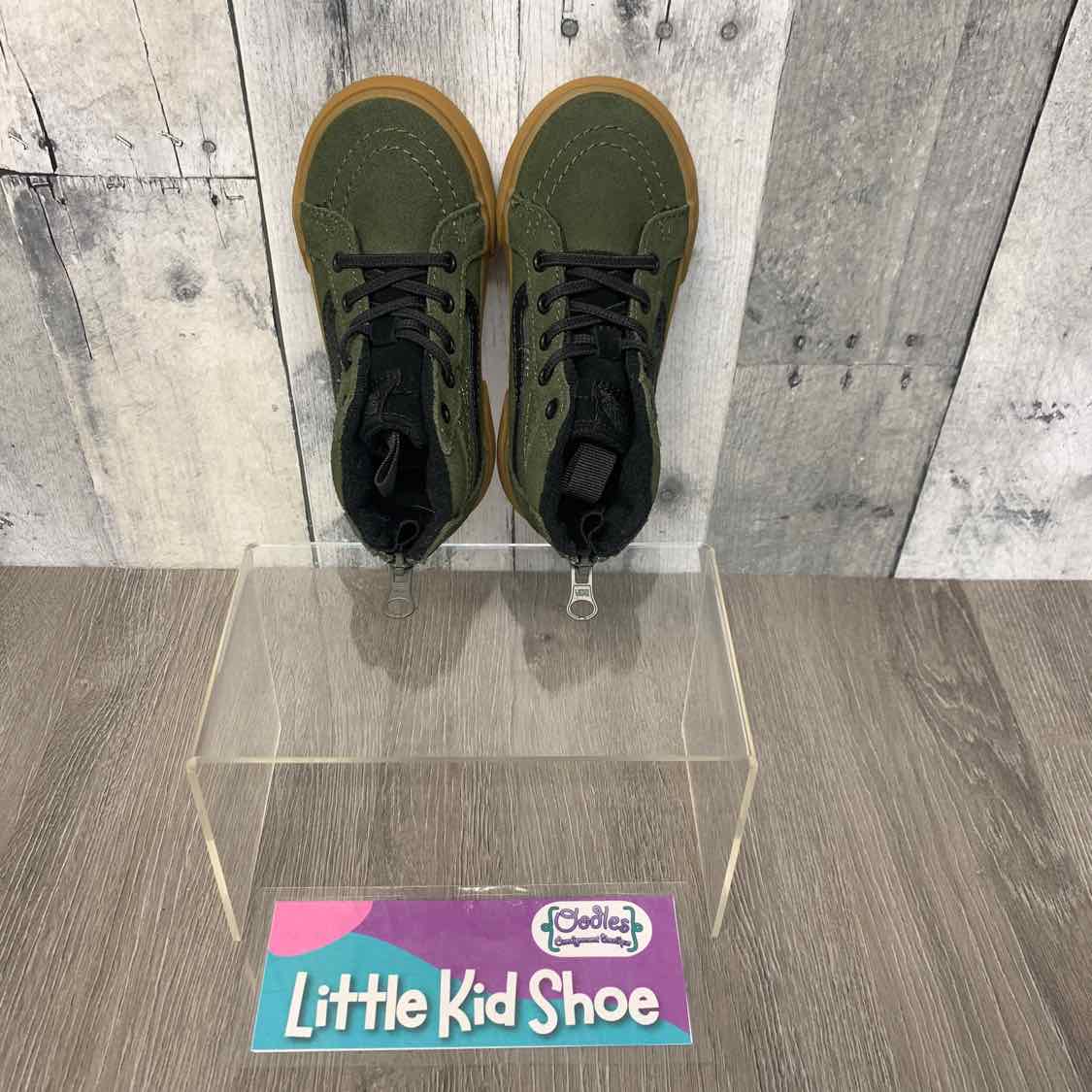 Size 8 Green/Black Vans Sneakers