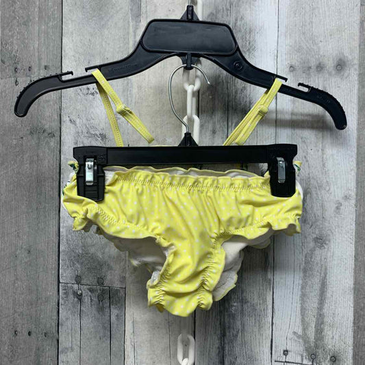 Size 5/6 White/Yellow Mid Brand Swim Suit - 2pc+