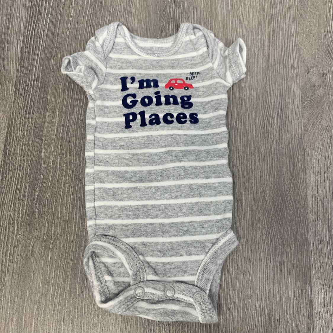 Size Preemie Gray/Navy Carter's Bodysuit