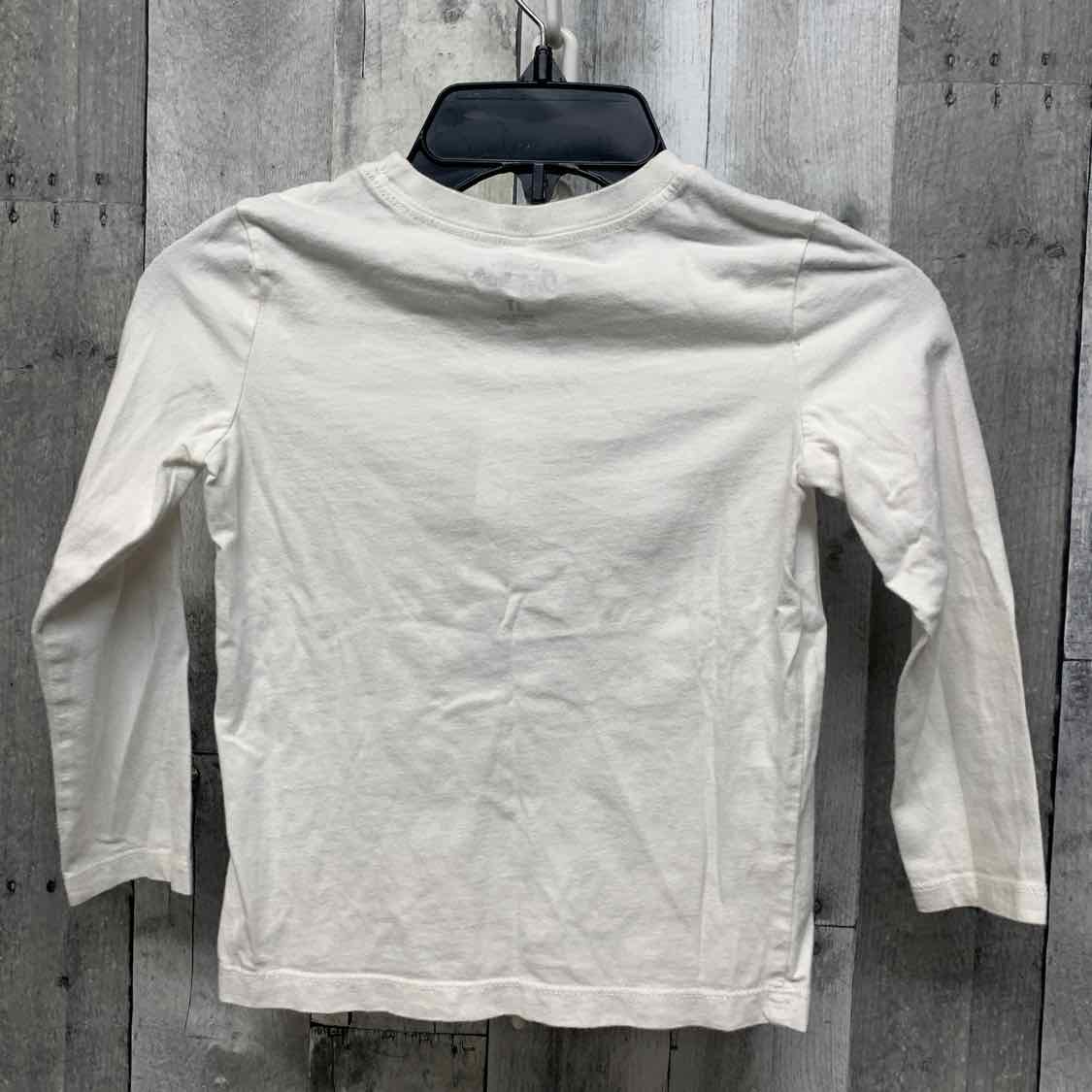 Size 4T White Graphic Osh Kosh Long Sleeve Shirt