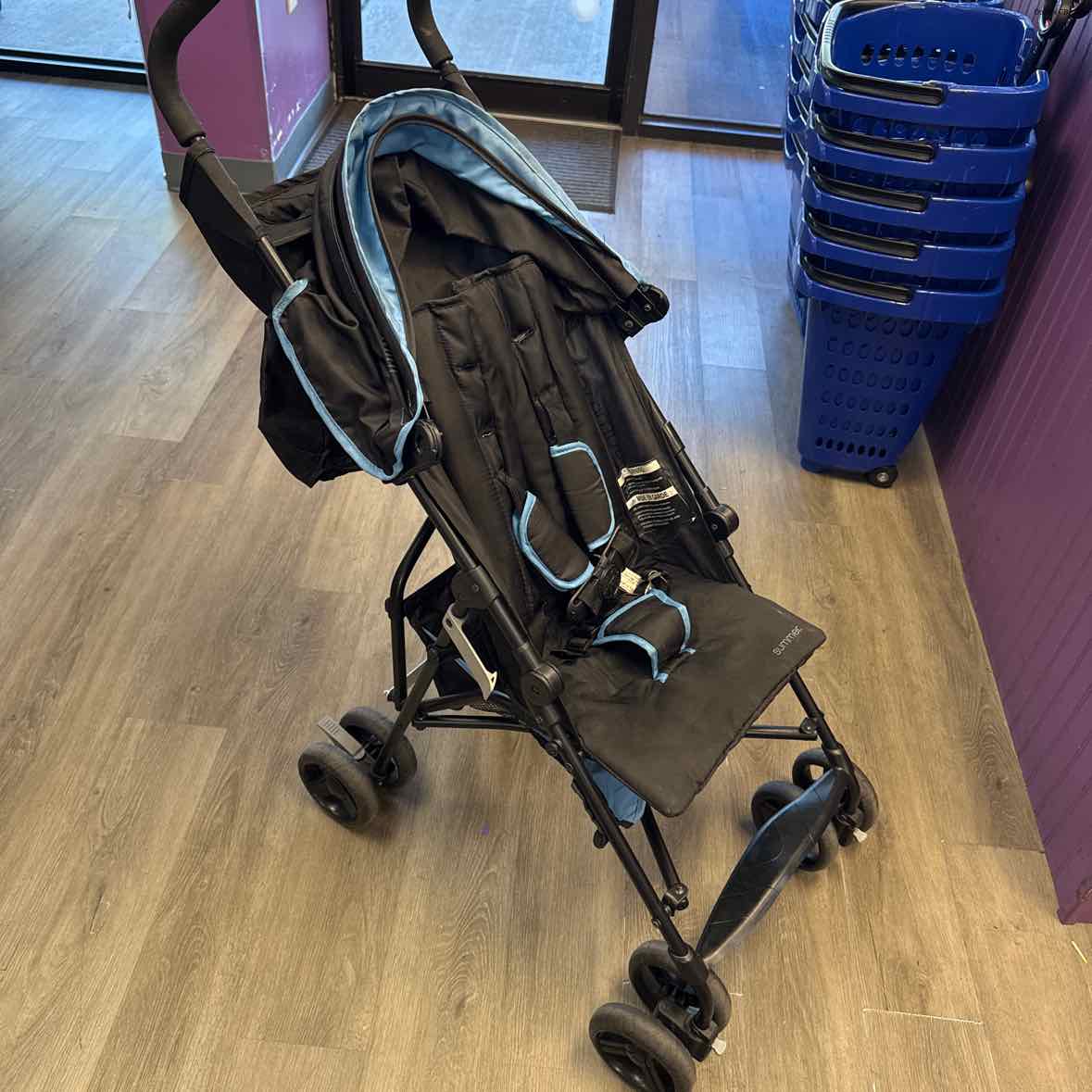 Summer Infant Black/Blue Umbrella Stroller