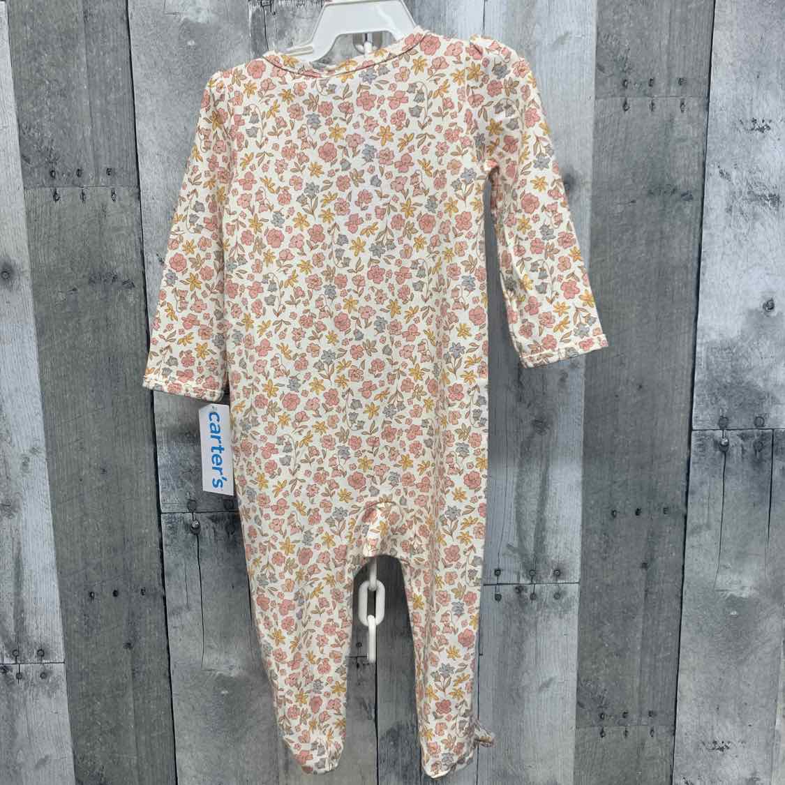 Size 9 Months Pink Floral Print Carter's Footy PJs