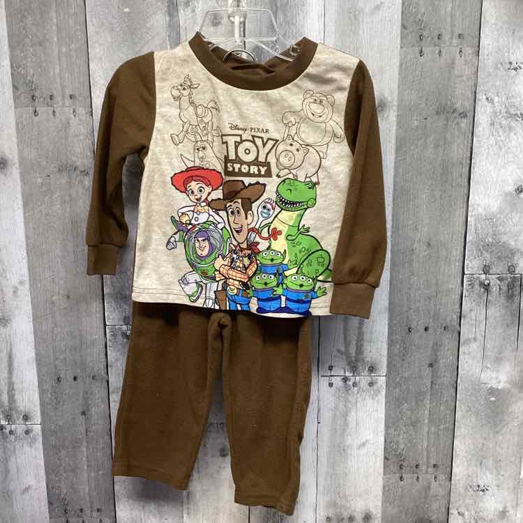 Size 2T Brown Graphic Disney 2pc PJs