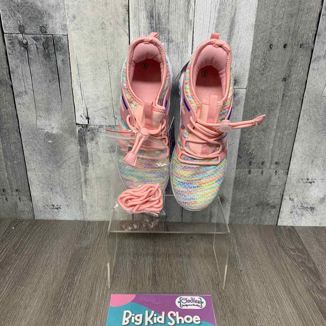 Size 5 Pink/Yellow Name Brand Sneakers