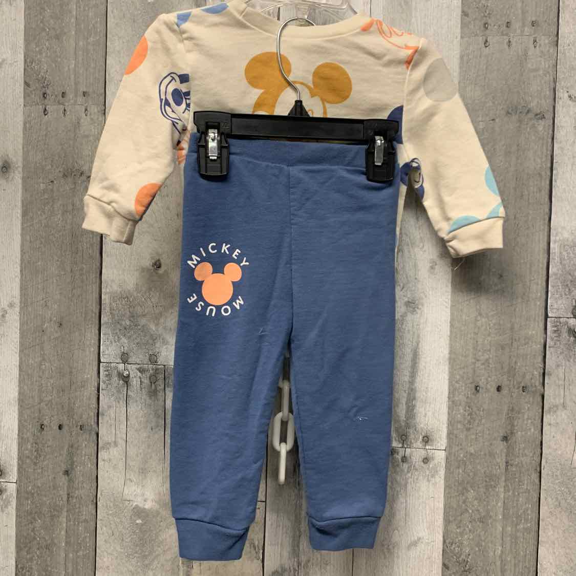 Size 12 Months White/Blue Disney Shirt/Pants