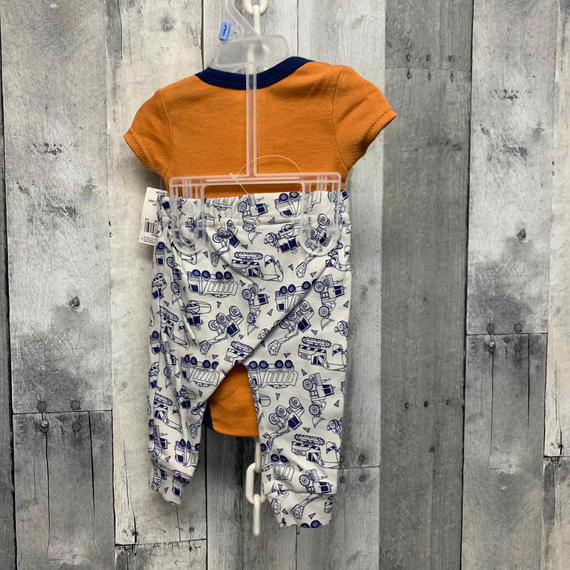 Size 0-3 Months Orange/Navy Kidgets Shirt/Pants