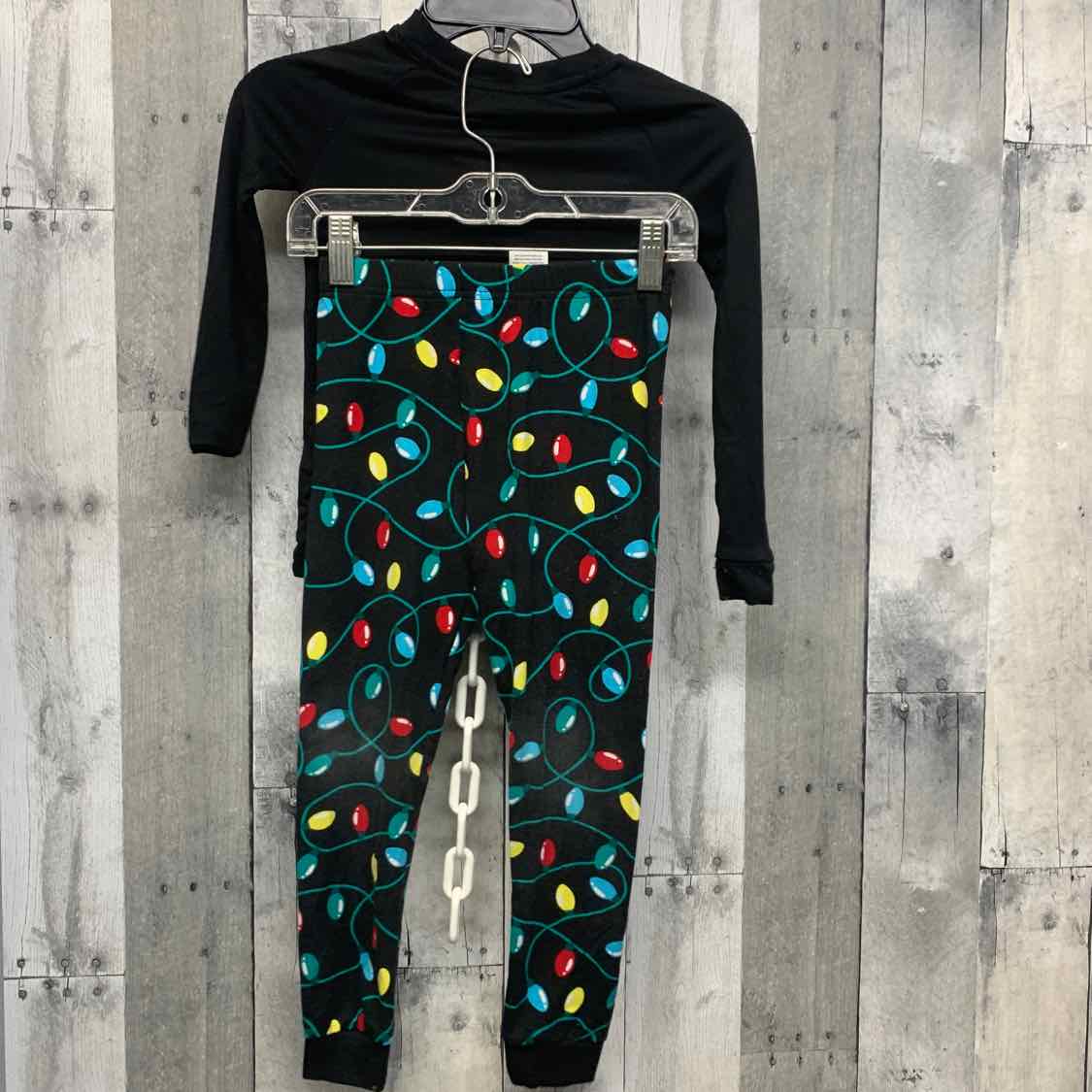 Size 5T Black Print Holiday Brands 2pc PJs