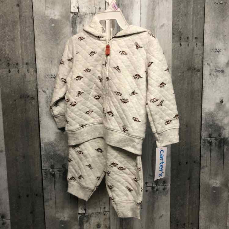 Size 9 Months Gray Print Carter's Jacket/Pants
